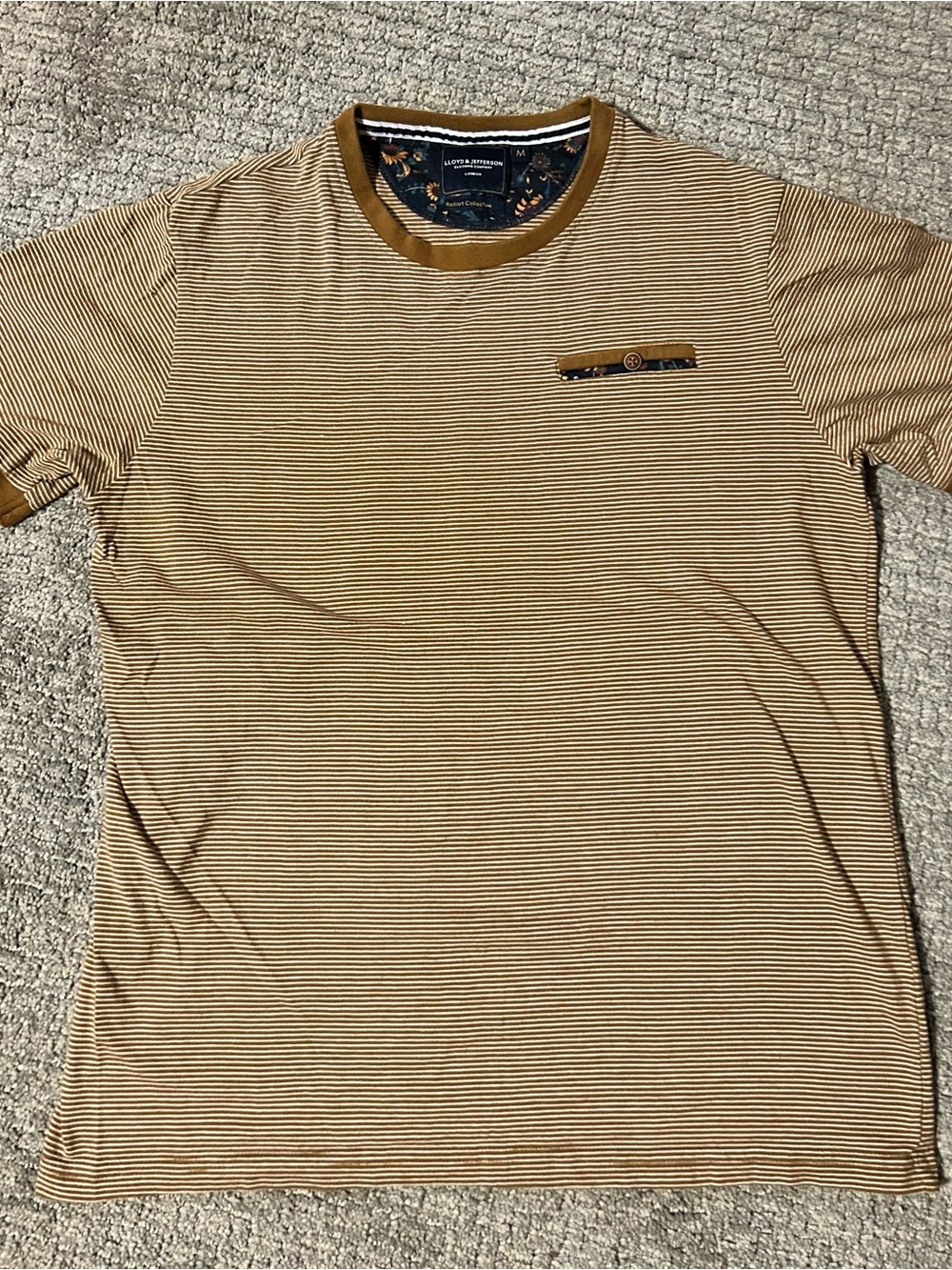 Lloyd & Jefferson London Resort Collection Striped Pocket Tee - Size M
